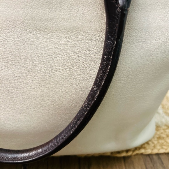 Women’s Brahmin Leather Cream Black Snake Skin Satchel Designer Handbag - Picture 10 of 16